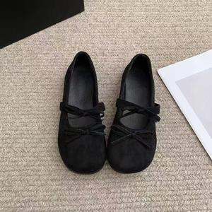 Scarpe da donna <span class=keywords><strong>in</strong></span> tessuto elasticizzato con fiocco e punta quadrata, <span class=keywords><strong>blu</strong></span> chiaro, casual, comode, antiscivolo, morbide, da balletto, leggere e traspiranti - Product Image 4