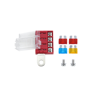 Bloc de fusibles à lame 4 Cricuit ST avec couvercle transparent pour borne de batterie, idéal pour voitures, bateaux et camping-cars
