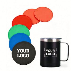 Sous-verres en silicone personnalisés avec logo imprimé pour hôtels, restaurants, cadeaux d'entreprise, promotionnels, tapis de tasse à café - Product Image 1