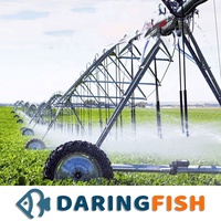 Système d'irrigation pivotant central mobile Daringfish de 10 hectares, motoréducteur de pompe compatible IoT pour champs agricoles