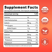 Compléments alimentaires en gommes électrolytiques OEM, assortiment varié de gommes électrolytiques avec du magnésium, du zinc, du potassium et de la vitamine C