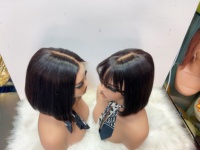 10 pouces 2X6 Lace Front Perruque de cheveux humains vietnamiens Bob avec tressage d'expression et pré-étiré