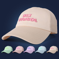 Casquette de baseball trucker à visière incurvée réglable, 6 panneaux, broderie 3D en relief, logo personnalisé, dos en maille, pour le sport et le golf