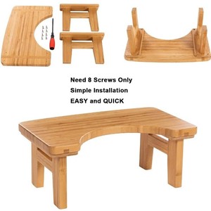 ที่วางเท้าห้องน้ำไม้เนื้อแข็ง 50x26.5x20 มม. ดีไซน์เรียบง่ายทนทานสำหรับใช้ในห้องน้ำ - Product Image 3