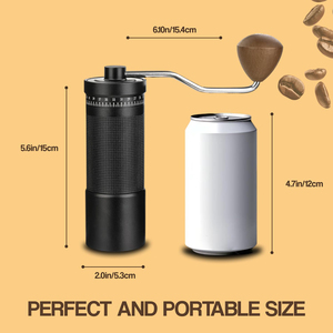 Moulin à café manuel avec 60 niveaux de réglage pour presse française, café filtre, expresso, meule conique en acier inoxydable de 48 mm - Product Image 2