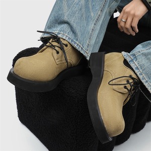 Zapatos casuales de hombre de cuero genuino anti-pelaje para otoño e invierno con suela gruesa y diseño de punta redonda, adecuados para todas las ocasiones. - Product Image 3