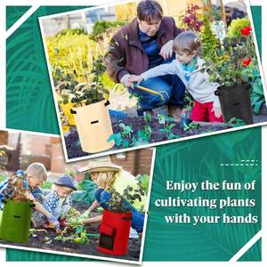 Sacs de culture pour pommes de terre de 5 à 40 gallons avec couvercles rabattables, en tissu feutre PP avec fenêtre en tissu, pour la récolte de patates douces, pots, jardinières, seaux à plantes - Product Image 3