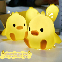 Lampe de nuit LED en forme de canard mignon, alimentée par USB, design moderne, ornement de bureau, veilleuse pour chambre à coucher, chevet, sommeil