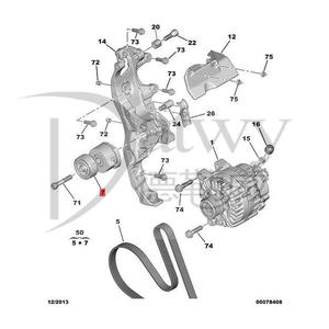 OE 5751H8 1768088 <span class=keywords><strong>Peugeot</strong></span> <span class=keywords><strong>import</strong></span>é 308 407 508 <span class=keywords><strong>EXPERT</strong></span> générateur tendeur de courroie (marque ALT) - Product Image 6