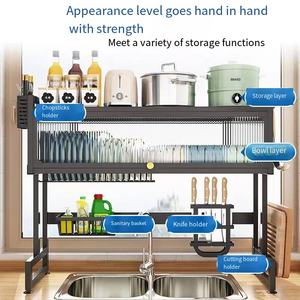 Support <span class=keywords><strong>de</strong></span> <span class=keywords><strong>rangement</strong></span> en métal multifonctionnel noir <span class=keywords><strong>de</strong></span> 85cm pour évier <span class=keywords><strong>de</strong></span> <span class=keywords><strong>vaisselle</strong></span>, égouttoir <span class=keywords><strong>de</strong></span> bol <span class=keywords><strong>de</strong></span> <span class=keywords><strong>rangement</strong></span> 10 pièces pour <span class=keywords><strong>armoire</strong></span> - Product Image 6