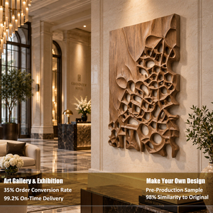 Decoración Moderna <span class=keywords><strong>para</strong></span> el Hogar, Arte de Pared Abstracto Hecho a Mano, Obra de Arte en Técnica Mixta, Pintura Tallada en Madera, <span class=keywords><strong>Cuadros</strong></span> de Pared 3D - Product Image 5