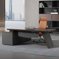 Vente chaude moderne en forme de L Table de bureau exécutif PDG Bureau d'ordinateur Meubles commerciaux avec caractéristiques convertibles Certifié CE