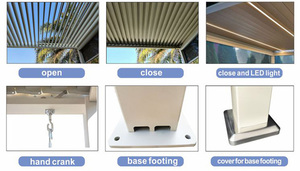 Pérgolas de aluminio para exteriores de lujo Gazebos Bioclimatique <span class=keywords><strong>Toldo</strong></span> de PVC con marco Impermeable <span class=keywords><strong>4x4</strong></span> Espacio Eléctrico Pabellón moderno - Product Image 5