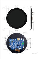 Layar Sentuh Kapasitif Bulat Waveshare 4 inci HD 720*720 IPS 10-Titik Sentuh LCD Optical Bonding Panel Kaca Tempered
