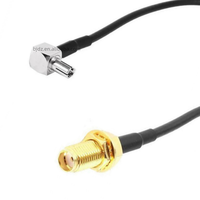 Prix usine SMA femelle Jack cloison à TS9 prise mâle 90 degrés pour RG174 Pigtail rallonge longueur de câble peut être personnalisé
