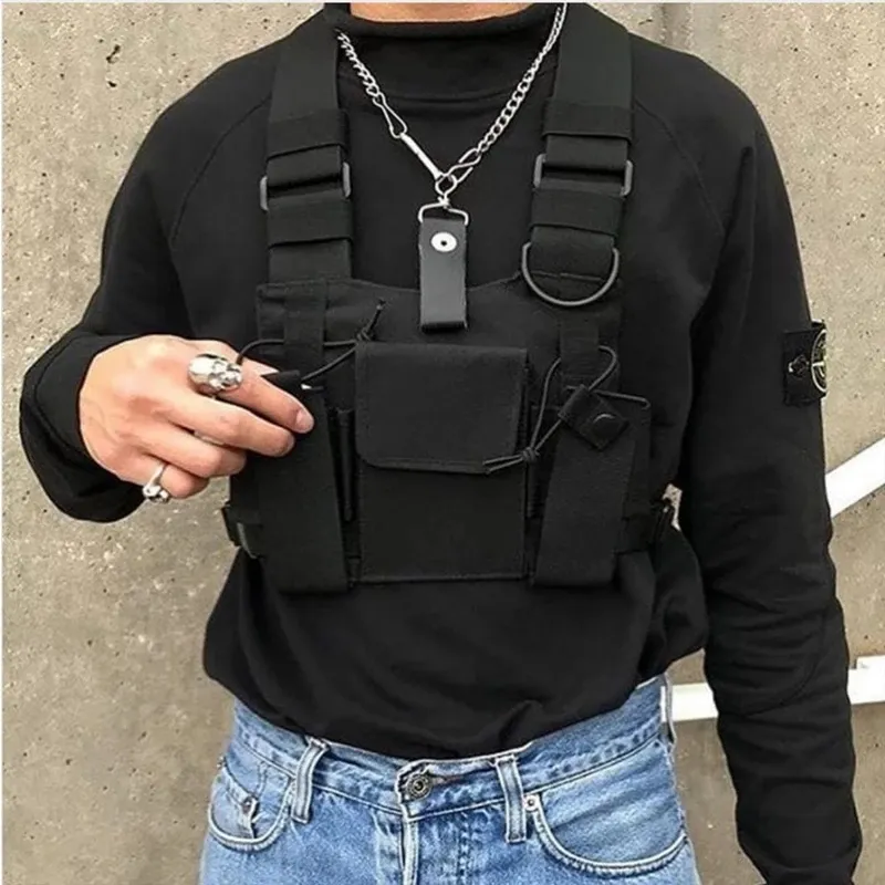 Functional Tactical Chest Bag Fashion Bullet Hip Hop Vest Streetwear Bag stylish chest bag mens fanny pack