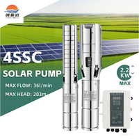 Pompe solaire à grand débit pour puits profond, kit de pompe solaire à moteur AC/DC pour l'eau potable des villages isolés, stock d'usine prêt à être expédié