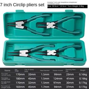 Vente directe d'usine, jeu de pinces multifonctionnelles vertes, 200 mm, pince à sertir, pince à bec long, métrique, plastique, aluminium - Product Image 2