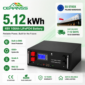 10 Year Warranty 6500+ Cycles 51.2V 120Ah 150Ah 200Ah 300Ah 400Ah Bluetooth 16S BMS Solar <strong>48V</strong> 100Ah LiFePO4 Home Storage <strong>Battery</strong> - Product Image 1