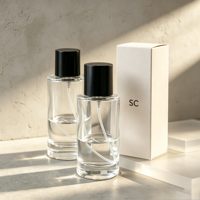 Flacon pulvérisateur de parfum en verre transparent rond de 30 ml, 50 ml, 100 ml, vide, simple, avec atomiseur à pompe pour parfum – Vente en gros