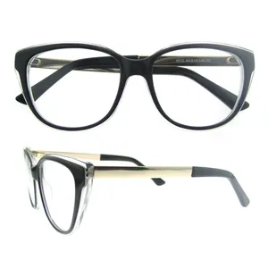Classic Modern Design Italy Eyewear Hot Sale Acetate Optical Frames High Quality Cat Eye Frame Clear Lens Eye Glasses for Women