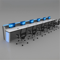 Console de centre de commande pour aéroport - Design moderne, structure en acier haute résistance avec gestion des câbles dissimulée et fonctionnalités réglables