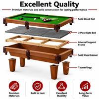 Table de billard classique de luxe personnalisée, table en bois sur mesure, 8 pieds, 9 pieds, 7 pieds, table de billard d'intérieur pour la maison