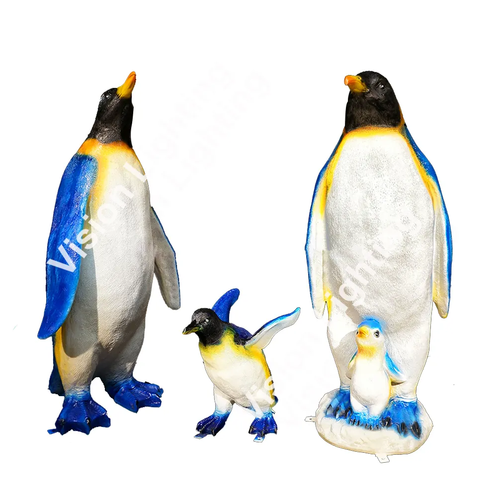 Открытый IP65 индивидуальный Ландшафтный высококачественный пингвин декоративная Рождественская светодиодная 3D скульптура