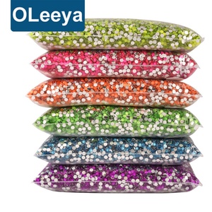 Oleeya Jelly Resin Neon 3mm 4mm 5mm Flat Back Non Hot Fix Resin Rhinestones Glow <b>Under</b> UV Light for Tumbler Decoration - Product Image 1