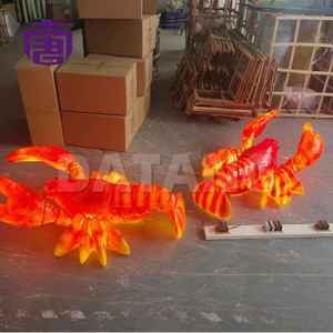 Customized Ip65 Lobster Statue Resin Garden Seafood Restaurant Decorative <b>Lighting</b> Motif Christmas Shop Signs For Landscape - Product Image 6