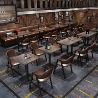 Großhandel Moderne Luxus-Restaurantmöbel-Sets Maßgefertigte Café- und Fast-Food-Sitzbänke Sofa Metall-Esstische und -Stühle