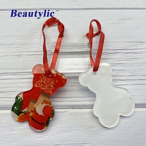 เครื่องประดับอะคริลิคแบบระเหิดของตกแต่งคริสต์มาสลิปกลอสสีขาวแบบถ่ายโอนความร้อนพิมพ์ภาพแบบแบนเครื่องประดับ longstar - Product Image 4