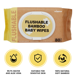 100% Bamboo Fiber Baby <strong>Wipes</strong> Flushable Toilet <strong>Wipes</strong> Biodegradable Pure Water Baby Wet <strong>Wipes</strong> With Flip Top Lid Plastic Free - Product Image 2