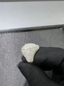 แหวนเงินแท้ทรงหัวใจวินเทจประดับเพชรโมอิสซาไนต์ VVS พร้อมการฝังแบบ Pave และสีที่สามารถเลือกได้ - Product Image 6