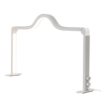 Lampe à LED pliable Extension de cils Lampe de bureau éclairée pliable 3 Modes de couleur Lampe à ongles en arc de bouton à l'infini avec support pour téléphone