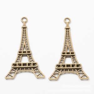 Ciondolo Traforato Torre <span class=keywords><strong>Eiffel</strong></span> in Lega di Zinco, Monumento per Decorazione Diari di Viaggio a Parigi - Product Image 2