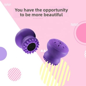 Wayhive Kit en silicone résistant à la chaleur, brosse nettoyante visage en forme de méduse mignonne, massage nettoyant en profondeur, poils doux, OEM/ODM - Product Image 2