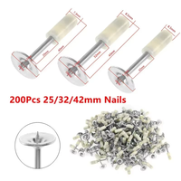 200 pièces pistolet à ongles manuel feu rond clou fixe cheville Mini plafond artefacts en alliage de Zinc tailles 25mm 32mm 42mm 7.3mm 8.5mm diamètre