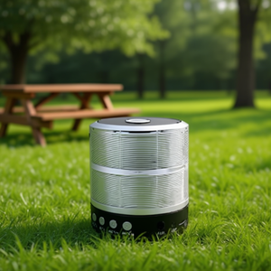 WS 887 Portable <b>Bluetooth</b> Speaker Silver Wireless Stereo Sound Compact Design For Indoor Outdoor Use - Product Image 2
