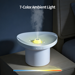 Humidificador de Aire con Vapor Frío, Altavoz, Luz Nocturna LED, Diseño Decorativo con Gotas de <span class=keywords><strong>Agua</strong></span> en Movimiento y Hoja de Loto, Humidificador con Ruido Blanco - Product Image 4
