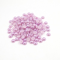 Perles plates rose vif, perles ABS demi-rondes fuchsia pour la décoration de coques de téléphone DIY, style Barbiecore