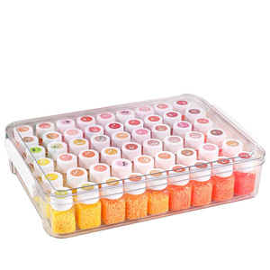 Perler Bead Storage <b>Box</b> 54 Color Bottle Set Transparent Large Capacity Dust Proof Stackable <b>With</b> <b>Lid</b> - Product Image 2