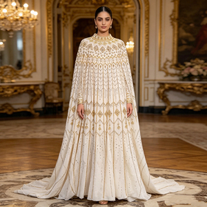 Abaya de luxe brodée de strass, coupe ample, robe de soirée modeste pour femmes musulmanes, vêtements islamiques pour l'Aïd et les mariages - Product Image 1