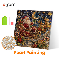 Kit de Peinture Diamant 5D DIY en Gros pour Usine, Motif Nuit Étoilée Traîneau du Père Noël, Art Mural Décoratif en Perles, Commande en Gros Personnalisée