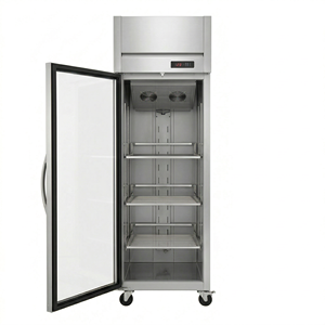 Congélateur commercial vertical en acier inoxydable avec porte vitrée, double température, refroidissement direct/par air, pour cuisine professionnelle - Product Image 4