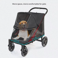 Poussette pliable multi-niveaux à 4 roues en aluminium grande capacité pour animaux de compagnie (chats et chiens) – Capacité de charge 20 kg, sac amovible