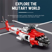 Reobrix 33026 HH-60J Avion de sauvetage Modèle de construction en briques MOC Puzzle Éducatif Jouets de construction d'avions pour garçons Cadeau