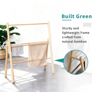 Portasciugamani in Bambù Autoportante Personalizzato con 5 Barre, Design Moderno, Finitura Laccata, Ecologico - Product Image 4