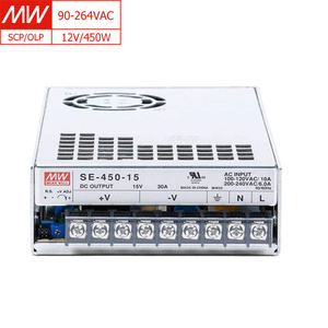 Media SE-450 alimentazione elettrica industriale, protezione da sovraccarico, indicatore a LED, 48V 450W, uscita singola per sistemi di controllo - Product Image 1