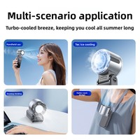 Ventilateur portable mini, ventilateur de refroidissement 1800mAh, 100 vitesses, refroidisseur d'air de poche TEC, pliable, LED